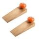 2 Pieces Orange Round Ceramic Wooden Door Stopper
